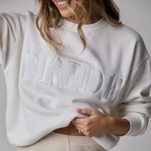 Six Stories White Oversized BRIDE Sweatshirt (S)